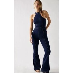 Free People Navy Jumpsuit